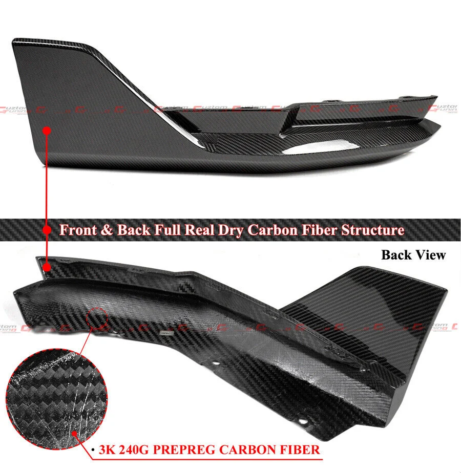 For 2021-2025 BMW G80 M3 MP Style Dry Carbon Fiber Rear Bumper Side Corner Spats Extension - Image 3