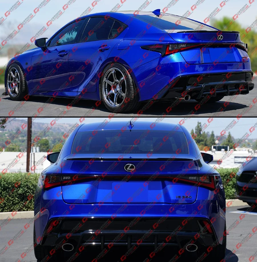 For 2021-2025 Lexus IS300 IS350 CTM Design V1 Gloss Black Rear Bumper Diffuser - Image 8