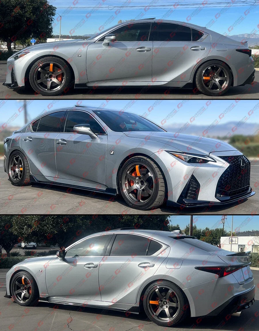 For 2021-2025 Lexus IS300 IS350 CTM V1 Gloss Black Winglet Side Skirt Extension - Image 5