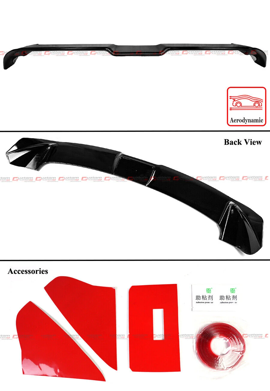 For 2021-2026 Toyota Sienna Gloss Black Rear Roof Spoiler Wing Extension - Image 2