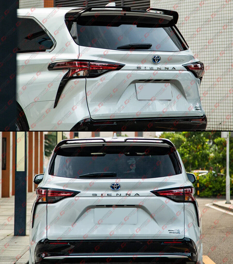 For 2021-2026 Toyota Sienna Gloss Black Rear Roof Spoiler Wing Extension - Image 4