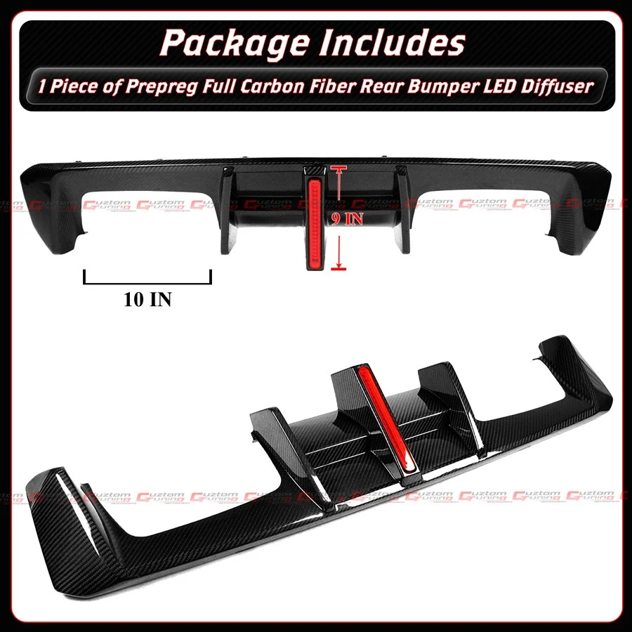For 2021-2026 BMW G80 M3 G82 G83 M4 CTM V3 Full Carbon Fiber Rear Diffuser W/ LED - Image 2