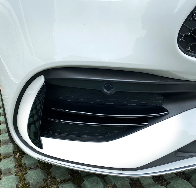 For 2022-2023 Mercedes C W206 S206 AMG Package Front Fog Light Lamp Cover Trim Glossy Black - Image 4