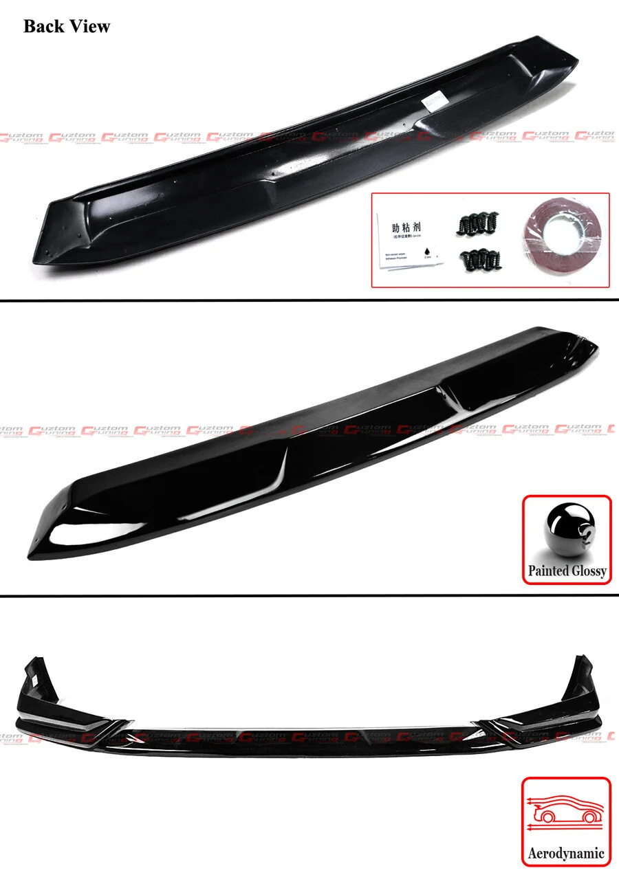 For 2022-2024 Honda Civic 11th GF Bodykit Black Pearl Front Bumper Lip Splitter - Image 3