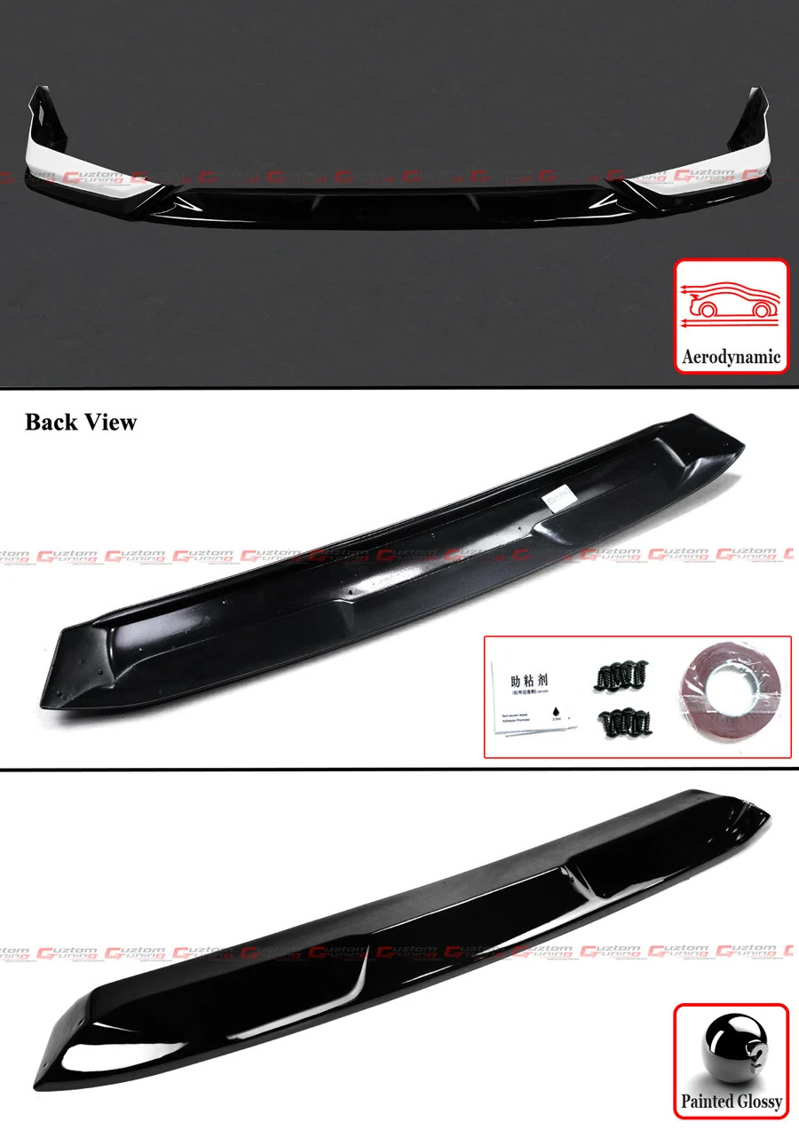 For 2022-2024 Honda Civic 11th GF Bodykit Pearl White Black Front Bumper Lip Kit - Image 3