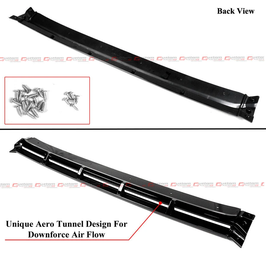 For 2022-2024 Honda Civic Aero-Tunnel Style Gloss Black Front Bumper Lip Splitter - Image 3