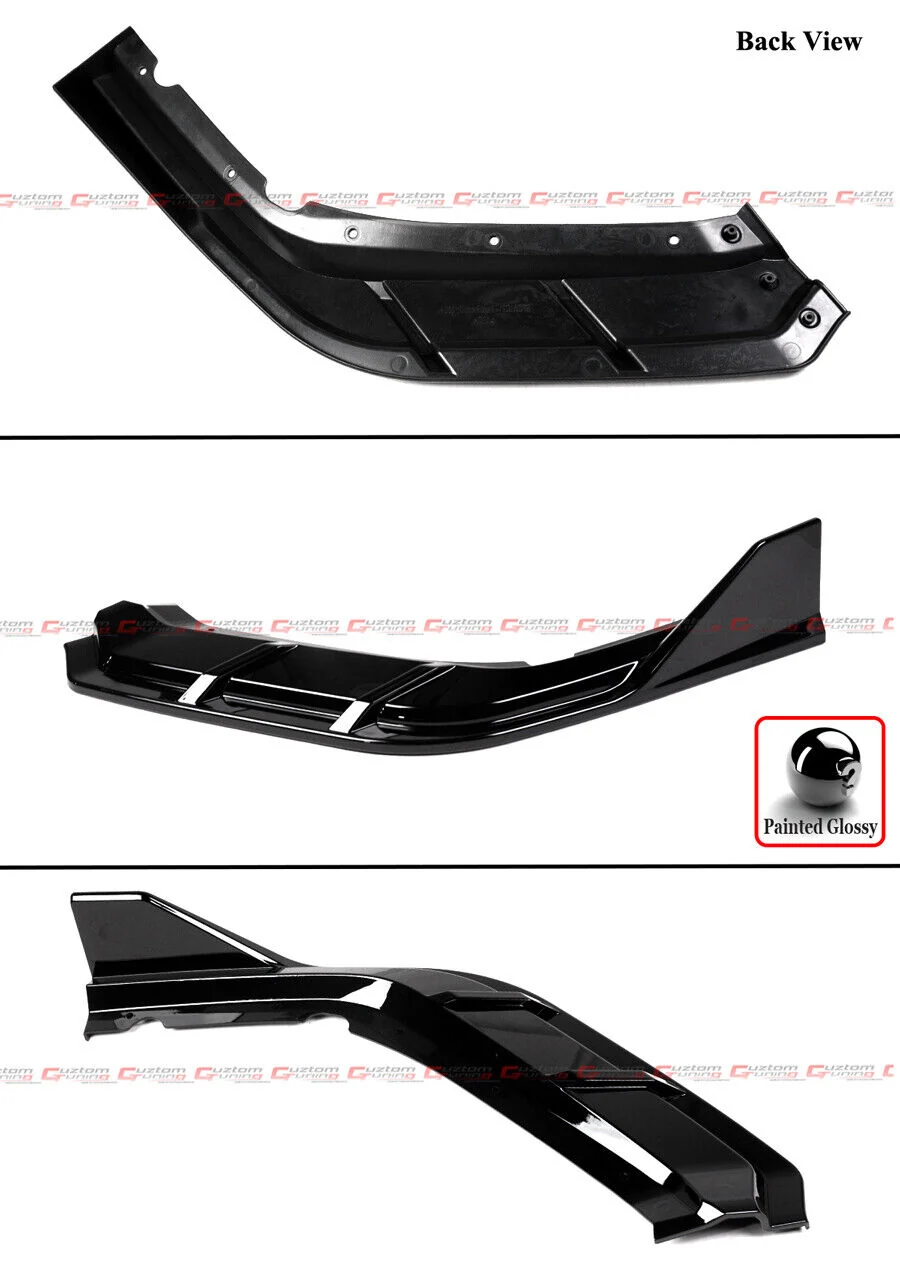 For 2022-2024 Honda Civic Aero-Tunnel Style Gloss Black Front Bumper Lip Splitter - Image 4