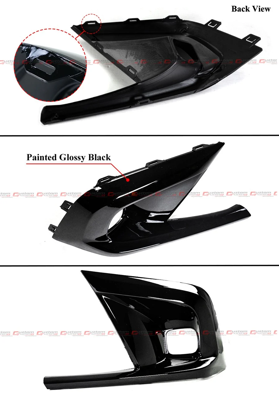 For 2022-2024 Honda Civic JDM Gloss Black Fog Light Lamp Bezel Cover Replacement - Image 3