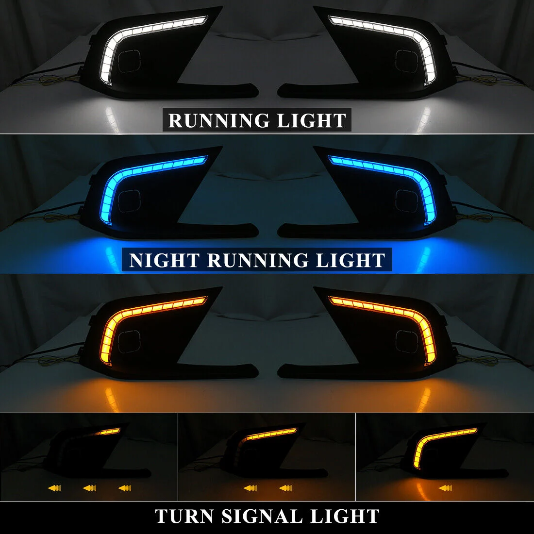 LED DRL Fog light Daytime Running Lights Head Lamp Fit For Honda Civic 2022-2024 - Image 2