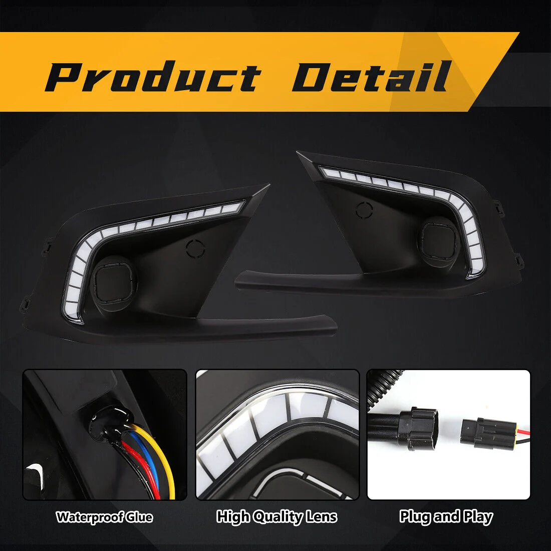 LED DRL Fog light Daytime Running Lights Head Lamp Fit For Honda Civic 2022-2024 - Image 6