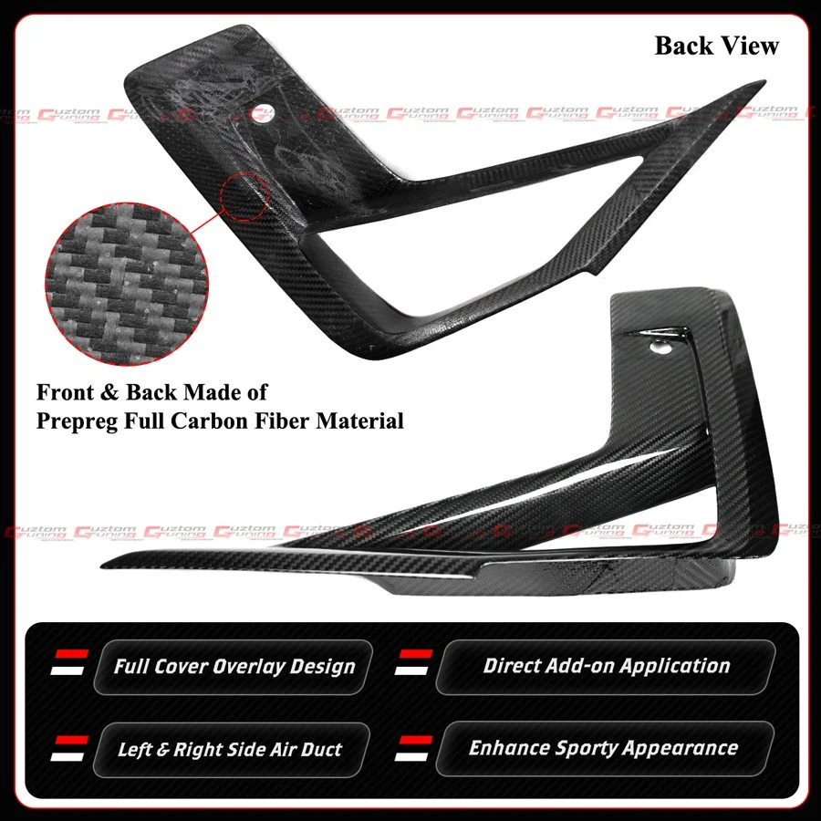 For 2022-2025 BMW X3M X4M Carbon Fiber Front Lower Grill + Side Air Duct Trim Covers - Image 4