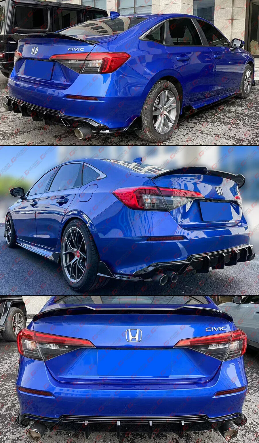 For 2022-2026 Honda Civic Sedan M Style Gloss Black High Kick Trunk Spoiler Wing - Image 4