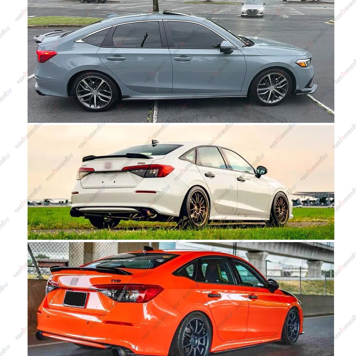 For 2022-2026 Honda Civic Sedan Si Factory Style Trunk Spoiler Wing Black - Image 2