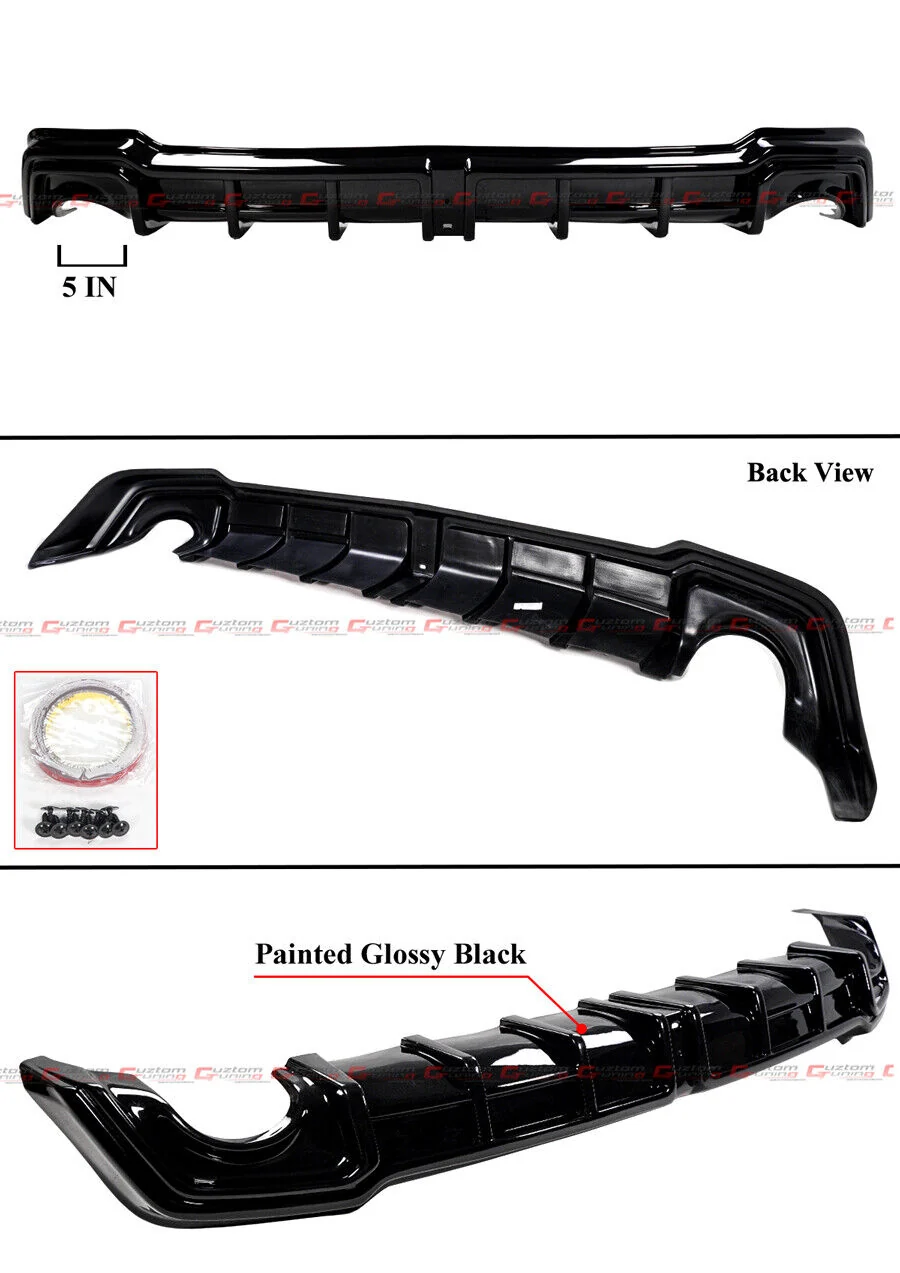For 2022-2026 Honda Civic Sedan Yofer V2 Gloss Black LED Rear Diffuser + Corner Spats - Image 2