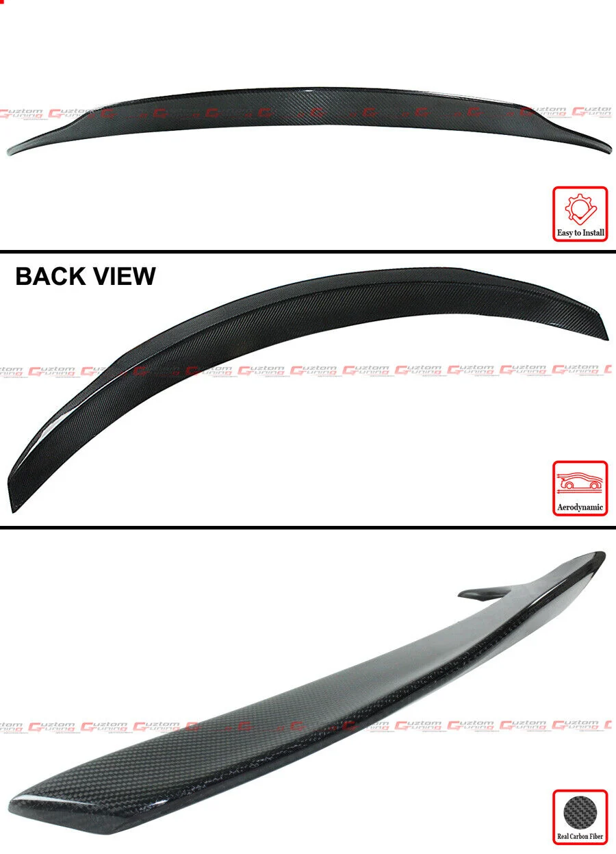 Real Carbon Fiber Rear Trunk Spoiler Wing For 2022-2026 Mercedes W206 C300 C63 Sedan - Image 2