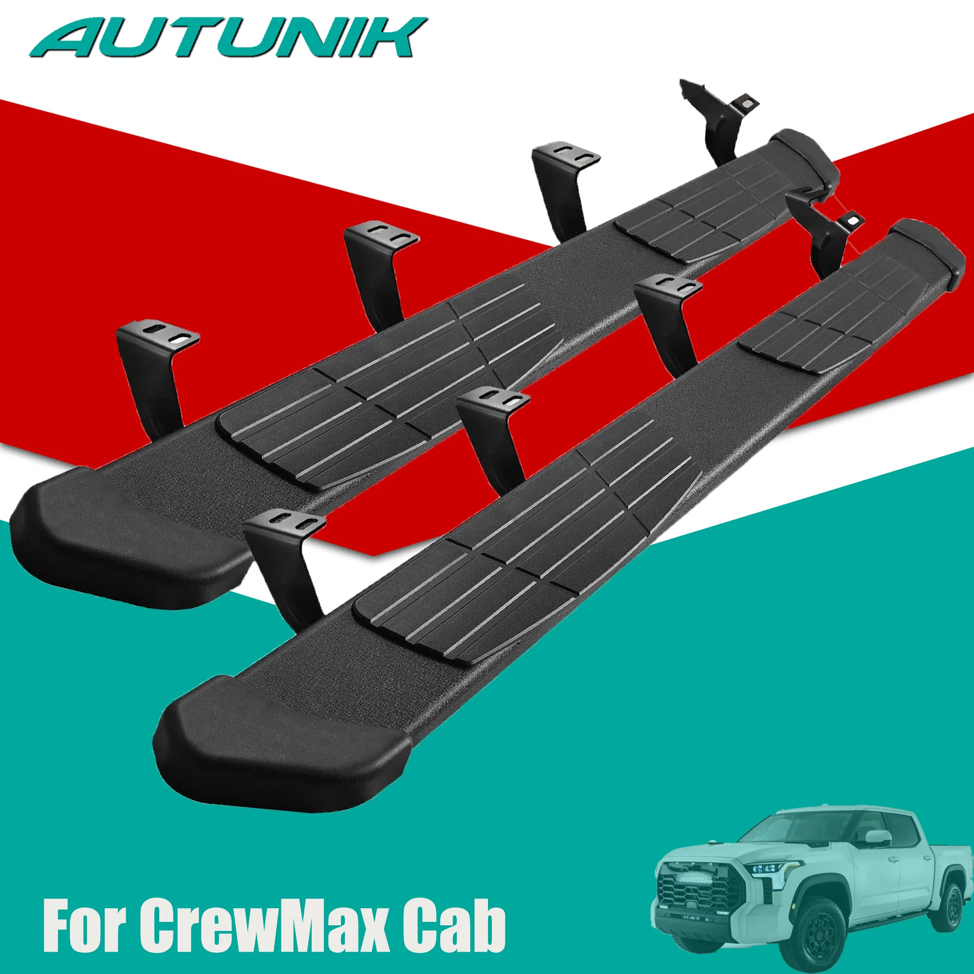 6.5" Running Boards For 2022-2026 Toyota Tundra Crew Max Side Step Nerf Bar