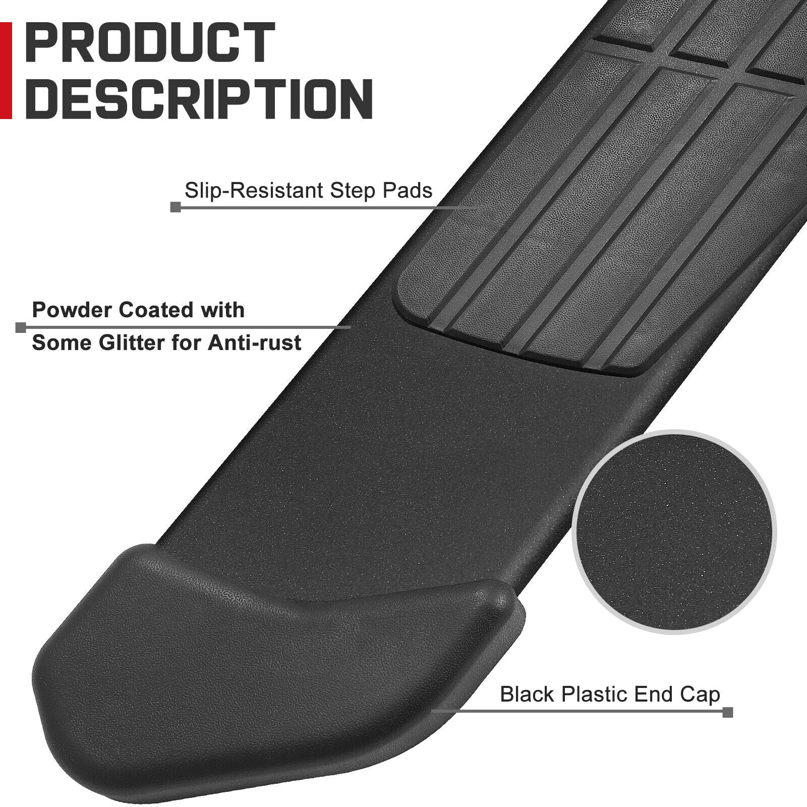 6.5" Running Boards For 2022-2026 Toyota Tundra Crew Max Side Step Nerf Bar - Image 6