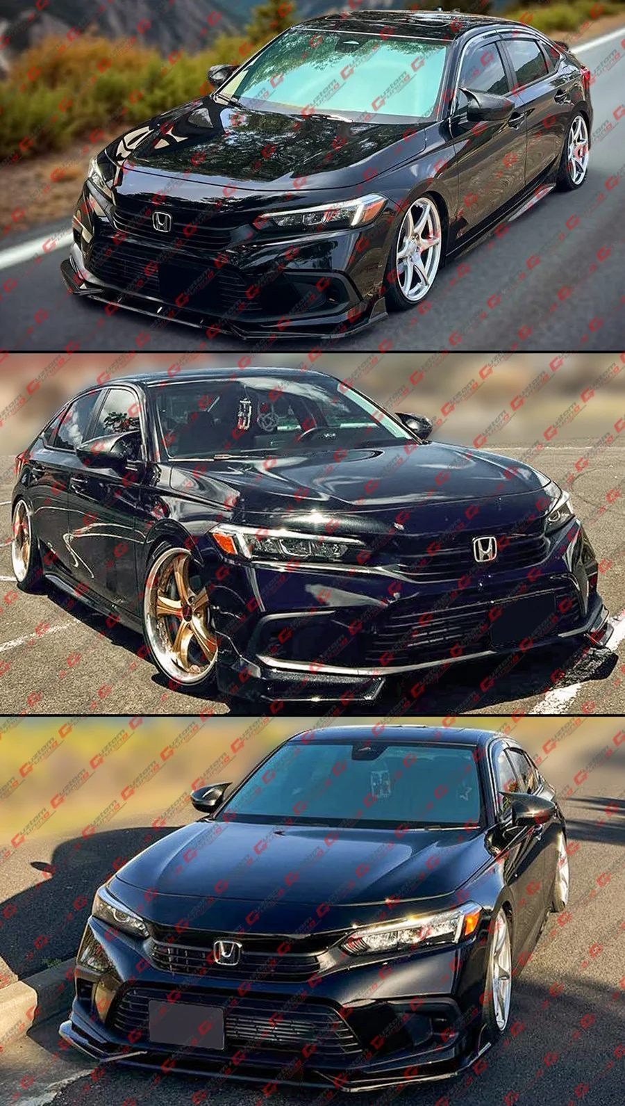 For 2022-2026 Honda Civic M Wing Style Gloss Black Side Mirror Cover Caps W/O Light - Image 5