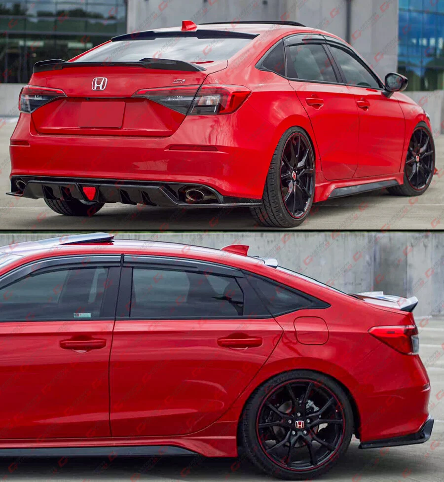 For 2022-2026 Honda Civic Mc Style Fe180 Gloss Black Rear Diffuser W/ Led Light - Image 10