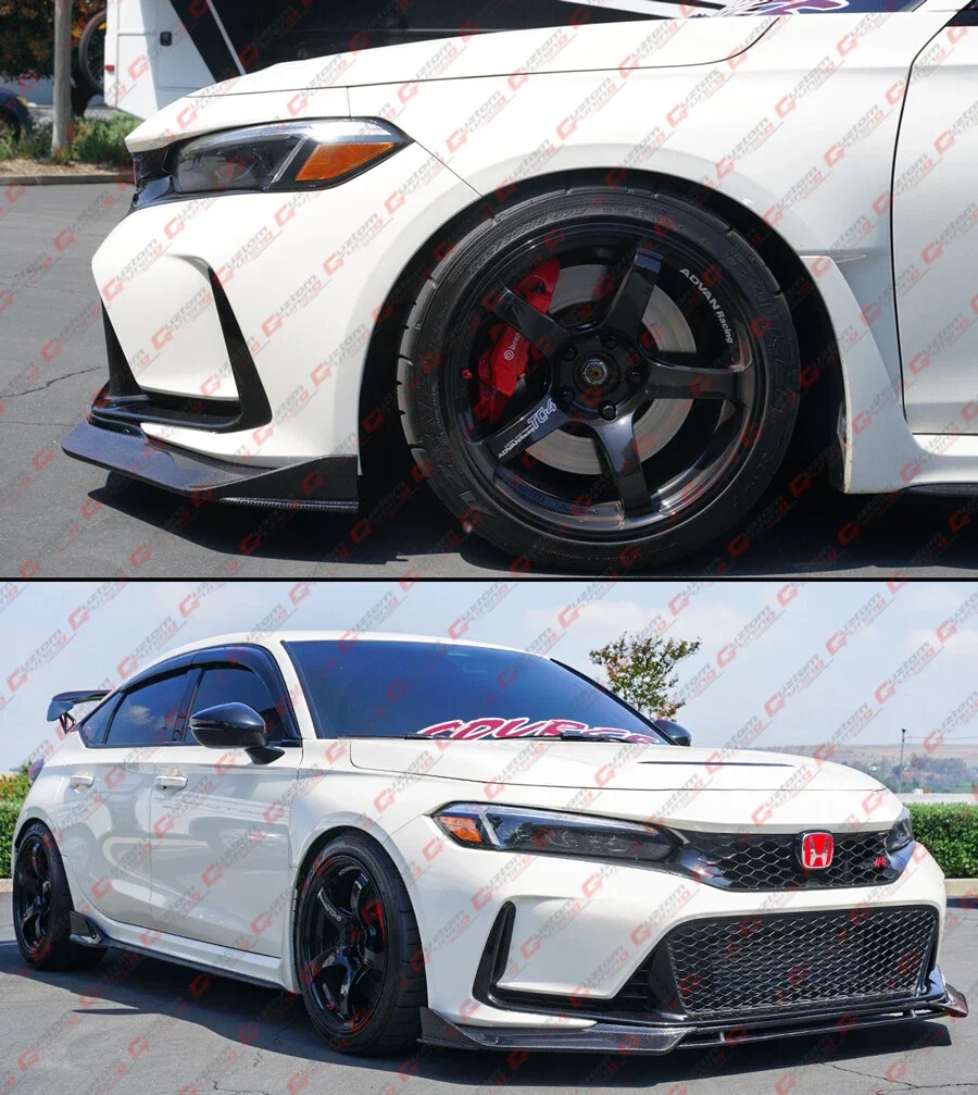 For 2023-2025 Civic Type-R FL5 AG V2 Style Carbon Fiber Front Bumper Lip Splitter - Image 11