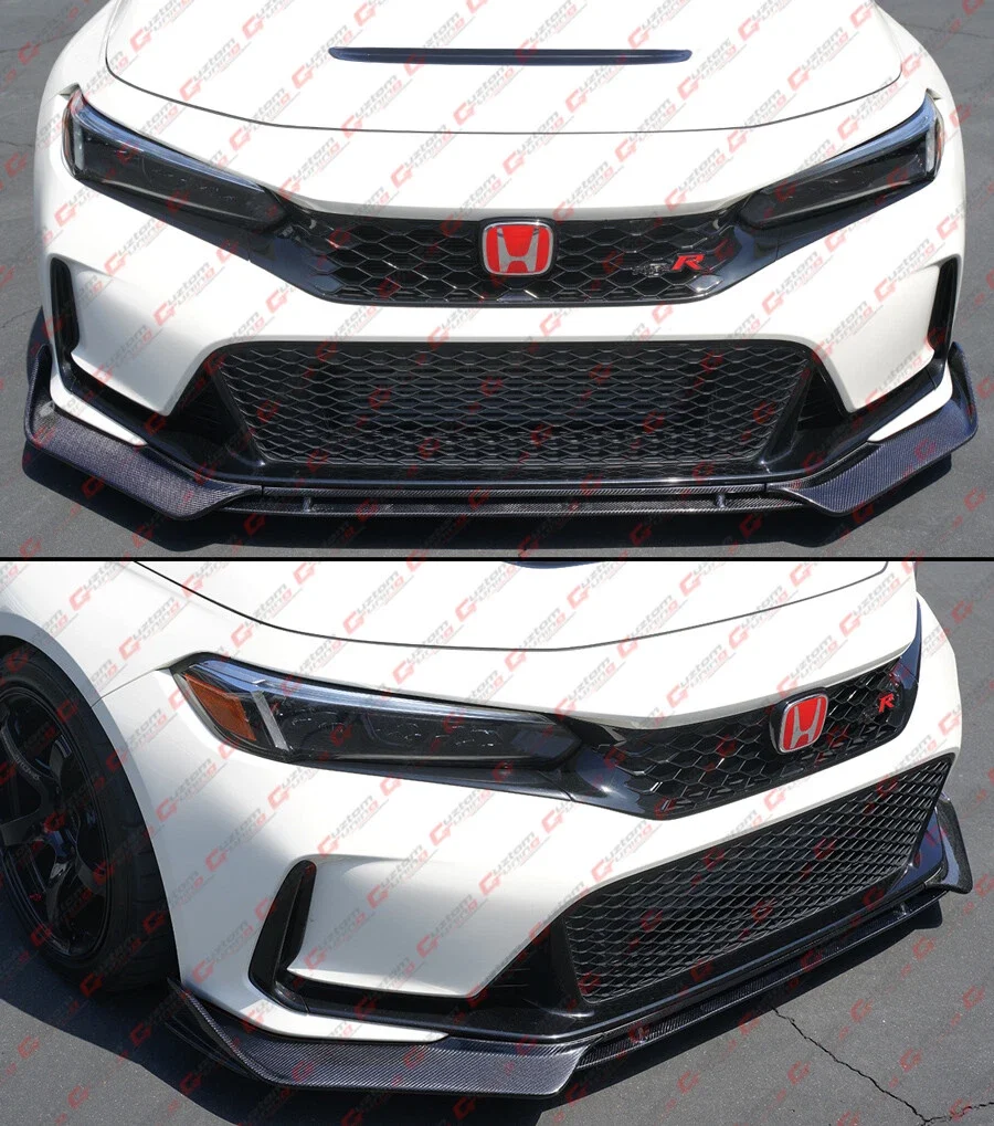 For 2023-2025 Civic Type-R FL5 AG V2 Style Carbon Fiber Front Bumper Lip Splitter - Image 3
