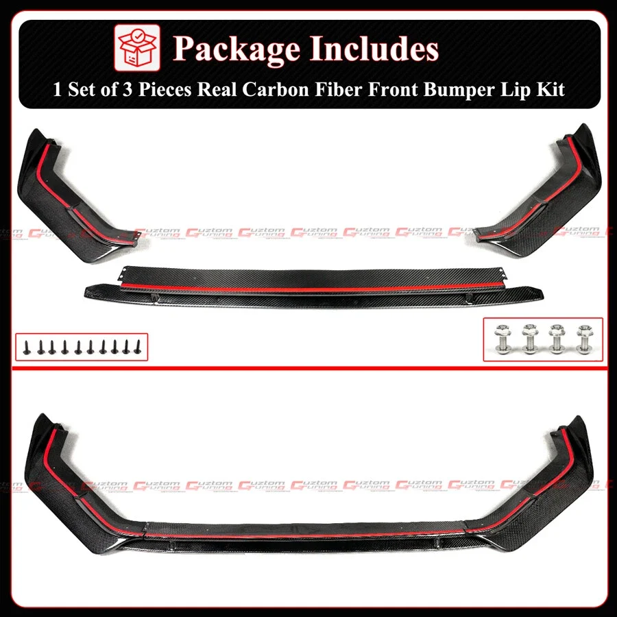 For 2023-2025 Civic Type-R FL5 AG V2 Style Carbon Fiber Front Bumper Lip Splitter - Image 5