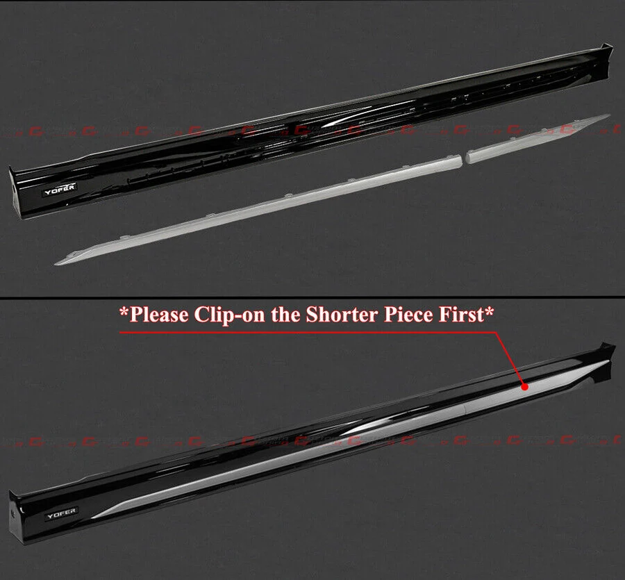 For 2023-2026 Honda Accord Black Add On Side Skirt Extension - Silver Trim - Image 4