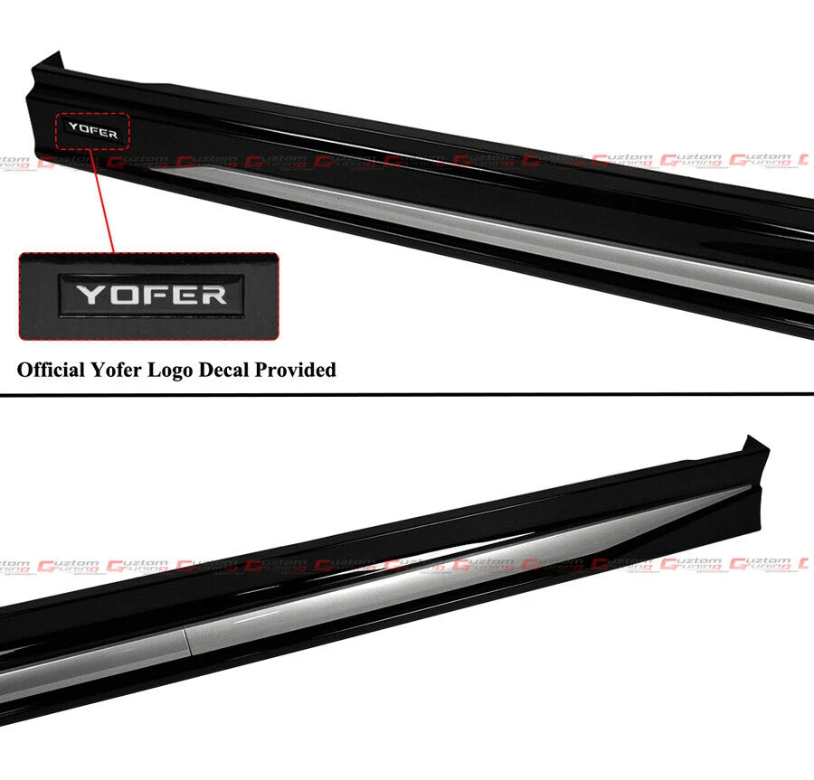 For 2023-2026 Honda Accord Black Add On Side Skirt Extension - Silver Trim - Image 6