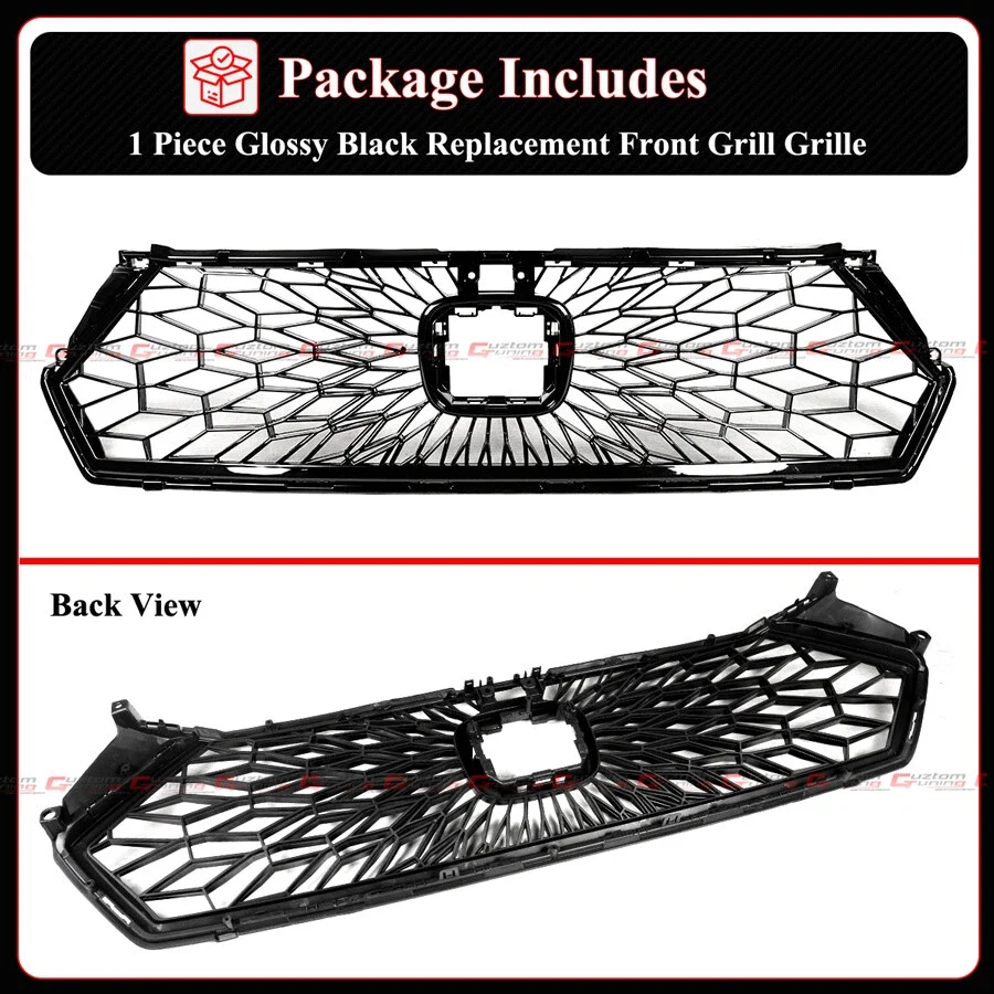 For 2023-2026 Honda Accord CY1 CY2 Matrix Mesh Style Gloss Black Front Grill Grille - Image 4