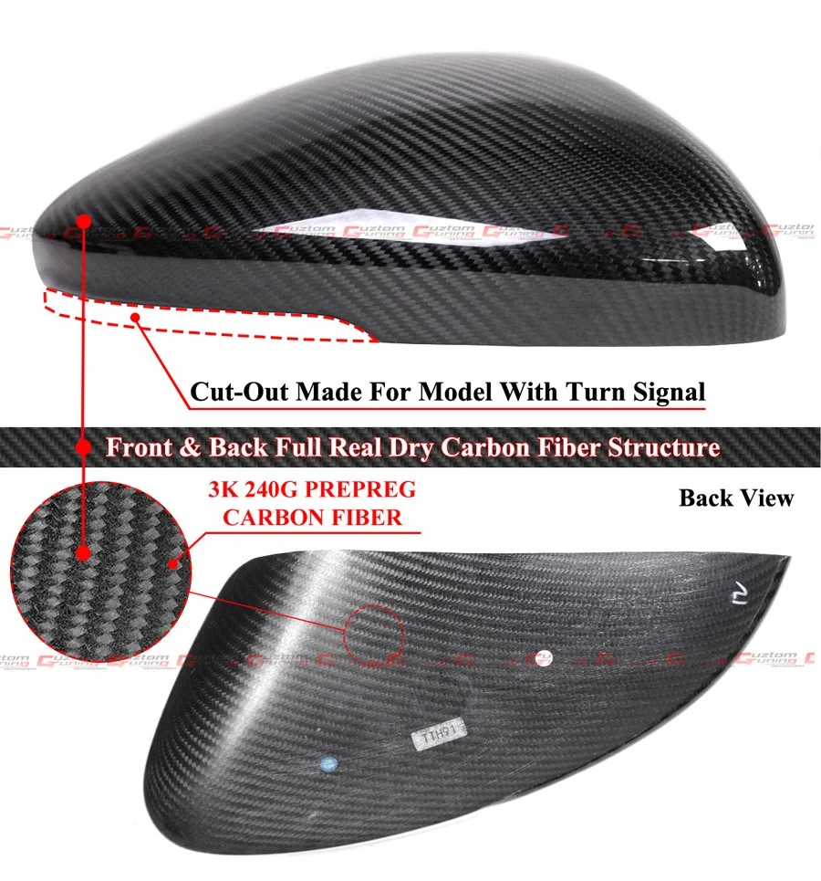 For 2023-2026 Honda Accord Full Carbon Fiber Add-On Side Mirror Covers W/ LED Cutout - Image 3