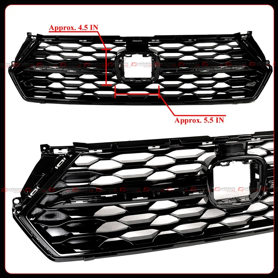 For 2023-2026 Honda Accord Yofer Black Front Mesh Grill Grille - Meteorite Gray Trim - Image 8