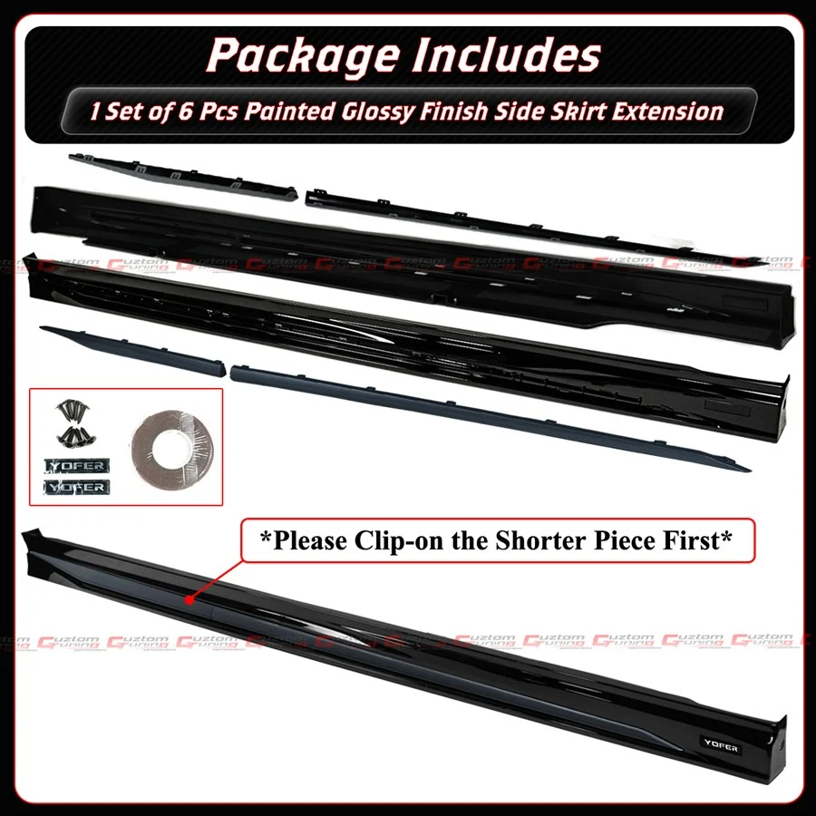 For 2023-2026 Honda Accord Yofer Black Side Skirt Extension - Meteorite Gray Trim - Image 6