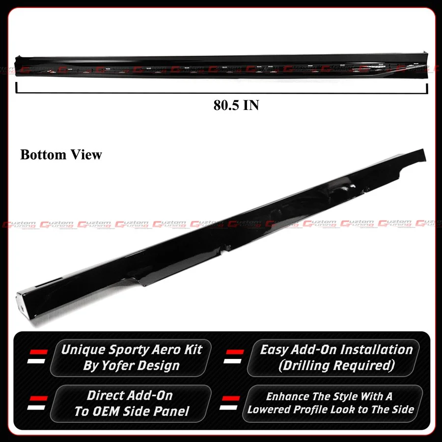 For 2023-2026 Honda Accord Yofer Black Side Skirt Extension - Meteorite Gray Trim - Image 7