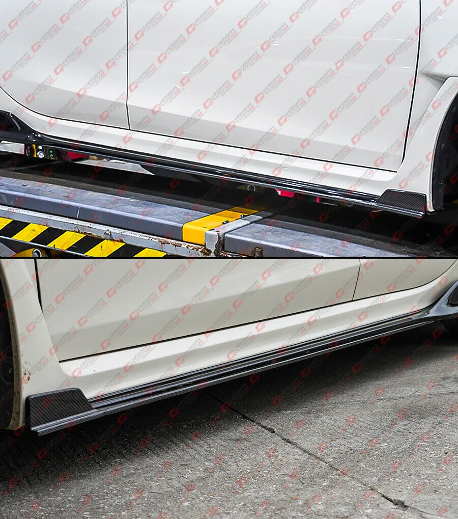 For 2023-2026 Honda Civic Type-R Carbon Fiber Reverse Winglet Side Skirt Extension - Image 4