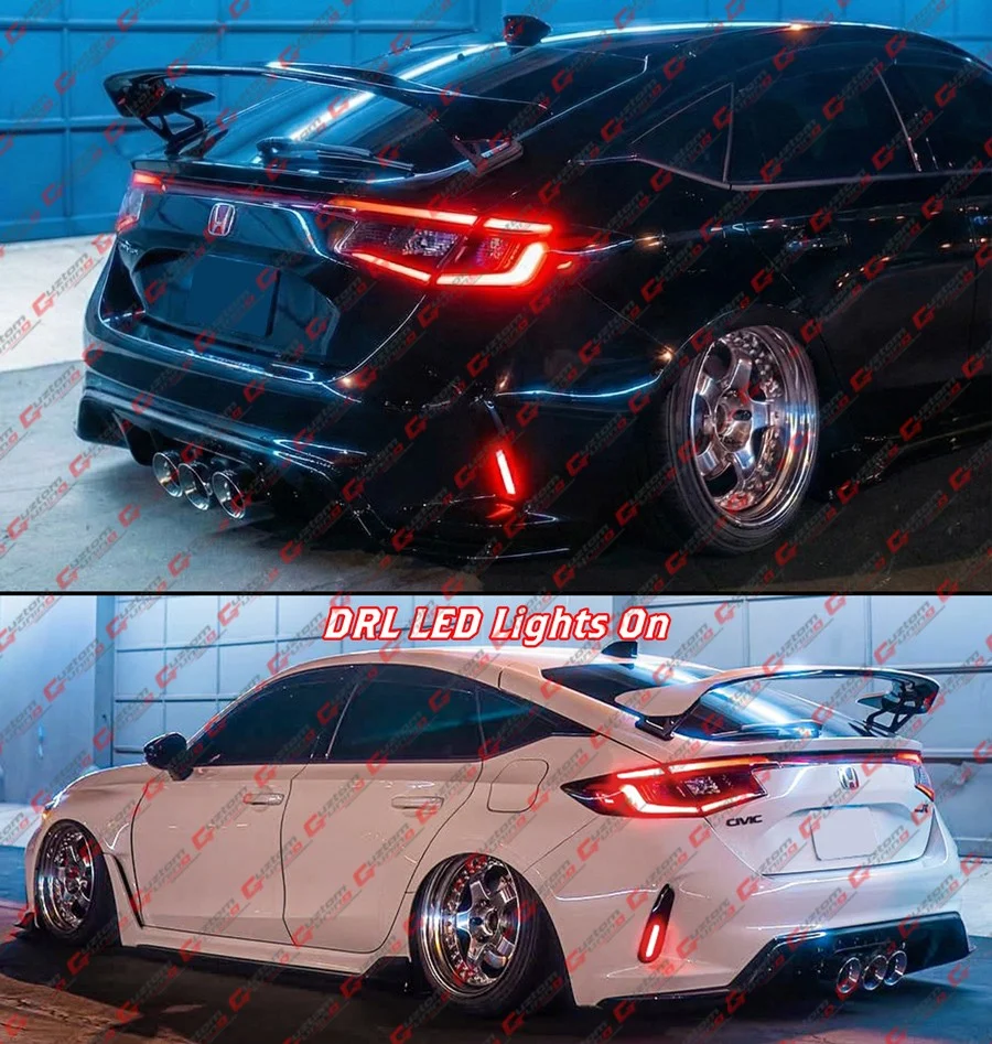 For 2023-2026 Honda Civic Type-R FL5 Rear Bumper Sequential LED DRL Side Reflector Light - Image 8