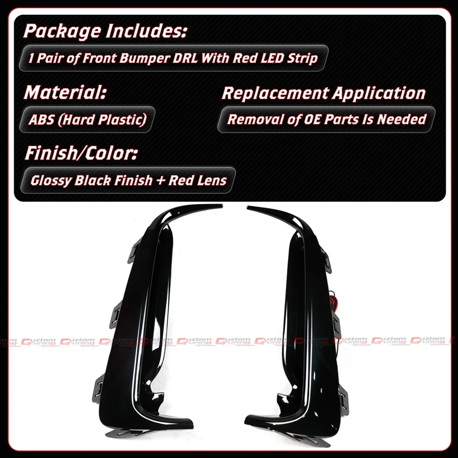 For 2023-2026 Honda Civic Type-R FL5 Red JDM Front Bumper Replacement LED DRL Light Strip - Image 3