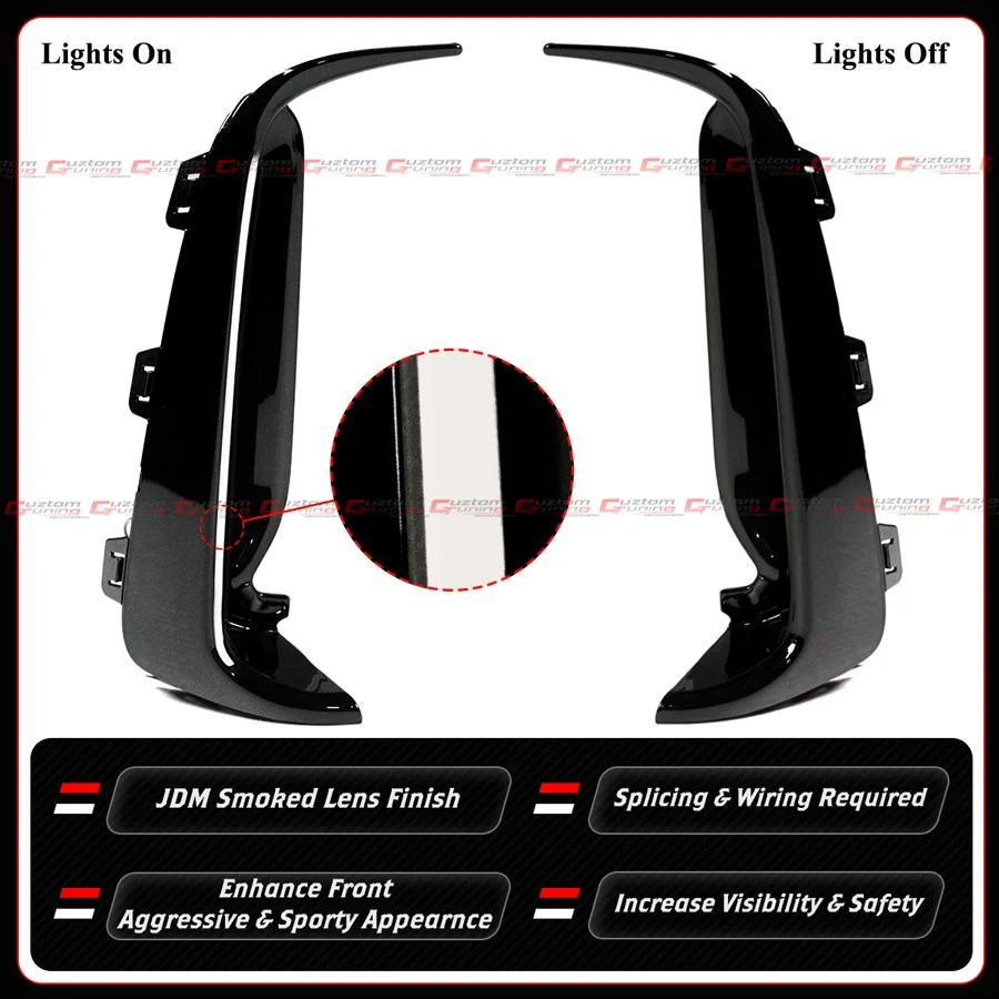 For 2023-2026 Honda Civic Type-R FL5 White Front Bumper Replacement LED DRL Fog Light - Image 6