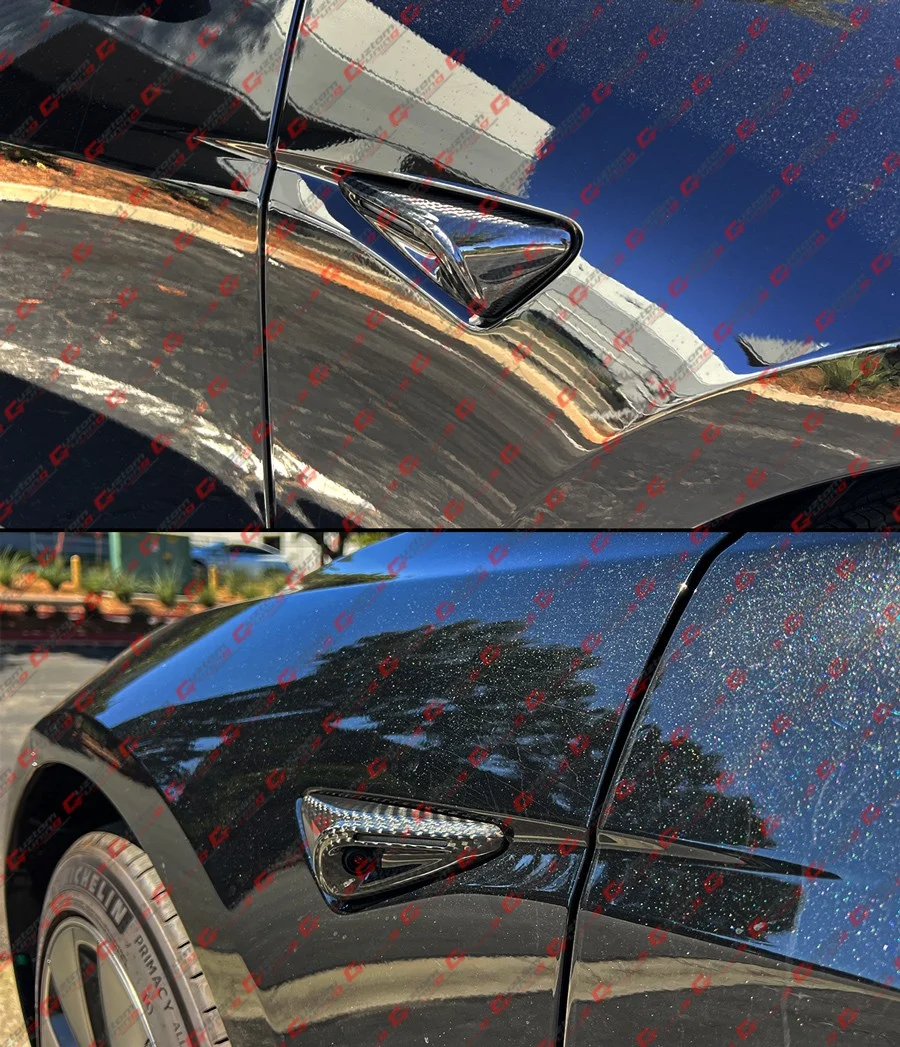 For 2023-2025 Tesla Model S HW 4.0 Full Carbon Fiber Side Camera Cover Cap Trim - Image 10