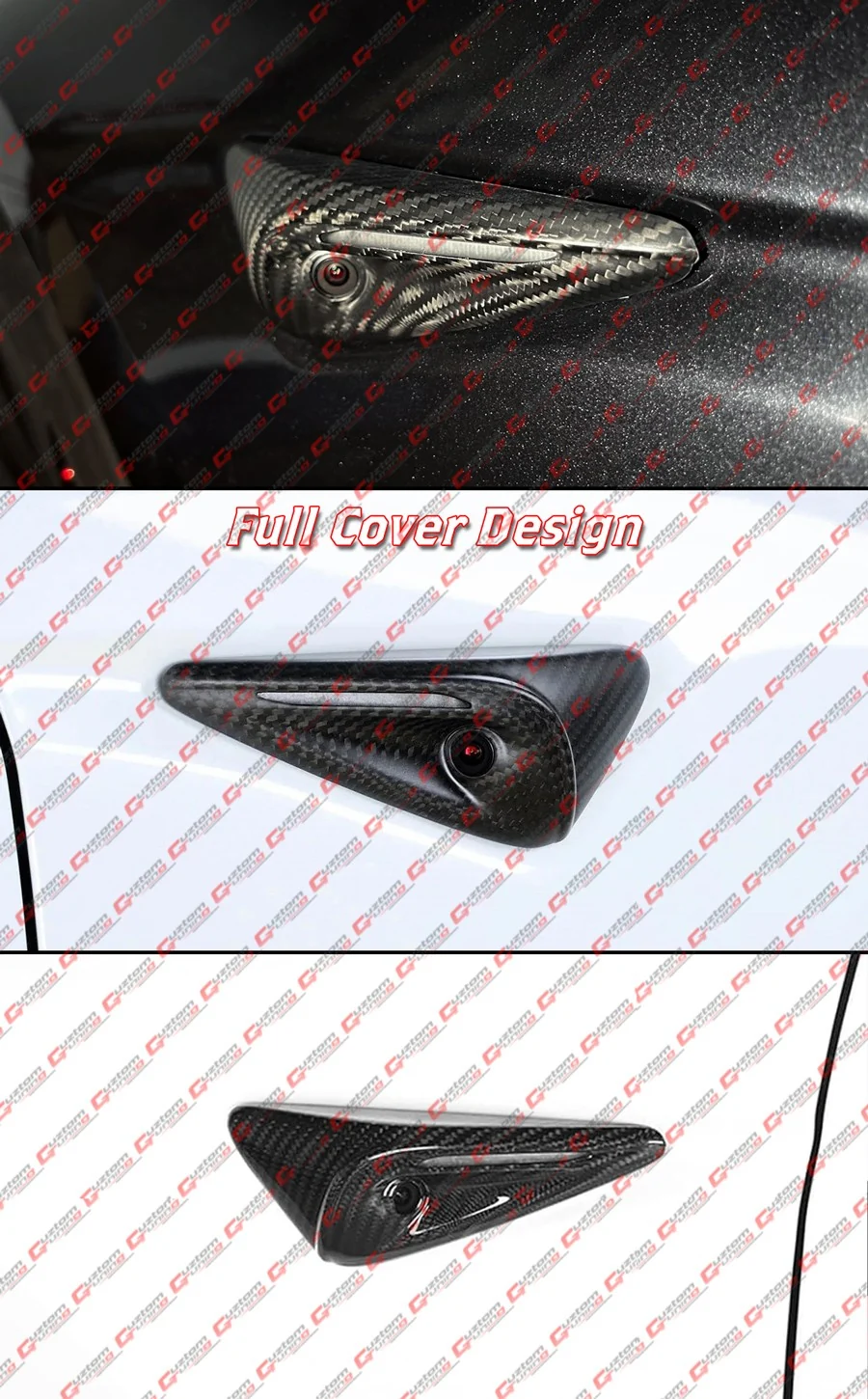 For 2023-2025 Tesla Model S HW 4.0 Full Carbon Fiber Side Camera Cover Cap Trim - Image 9