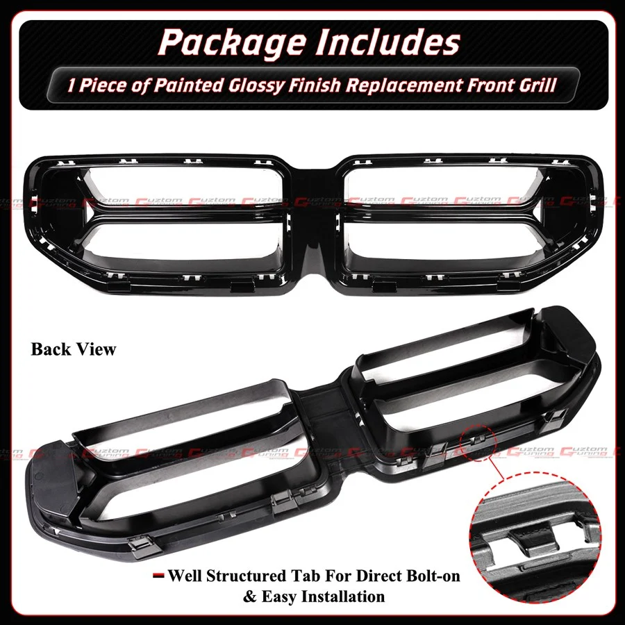 For 2023-2026 BMW G87 M2 CSL Style Gloss Black Front Upper Nose Kidney Grill Grille - Image 3