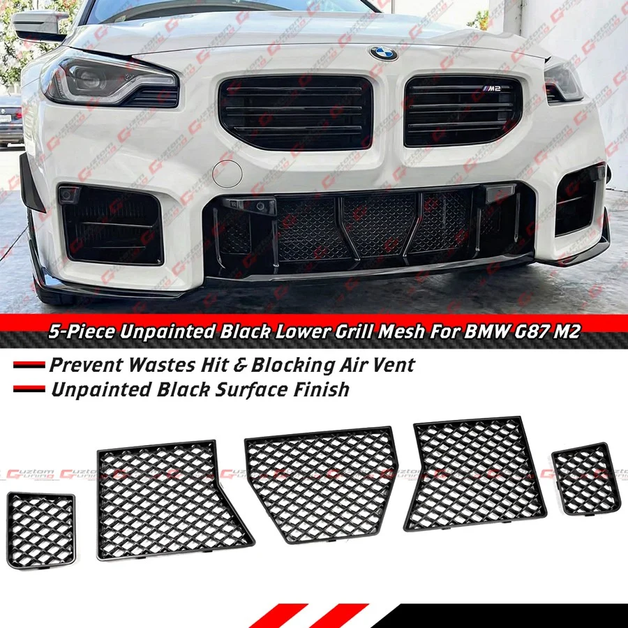 For 2023-2026 BMW G87 M2 Front Bumper Grille Radiator Bug Shield Mesh Cover 5pc