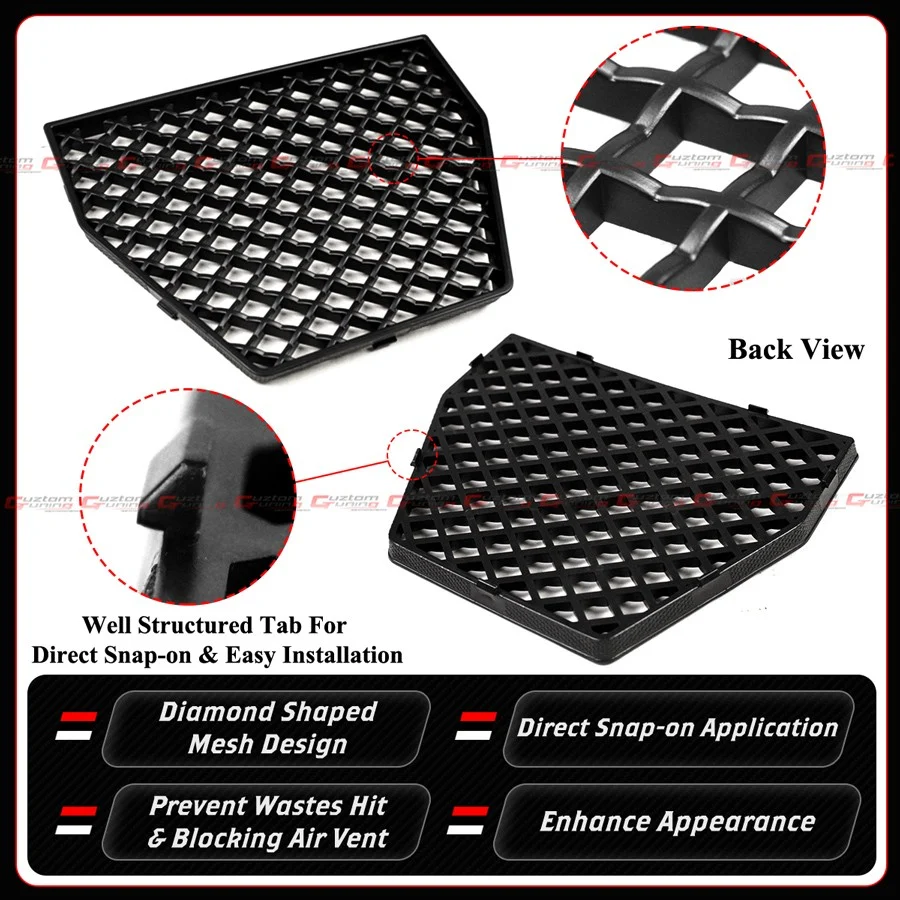 For 2023-2026 BMW G87 M2 Front Bumper Grille Radiator Bug Shield Mesh Cover 5pc - Image 3