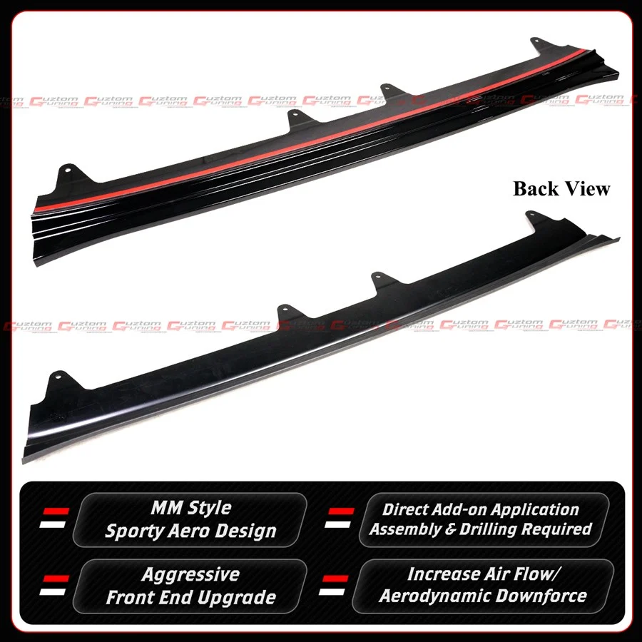 For 2023-2026 Honda Civic Type R FL5 MM Style Gloss Black Front Bumper Lip Spoiler - Image 5