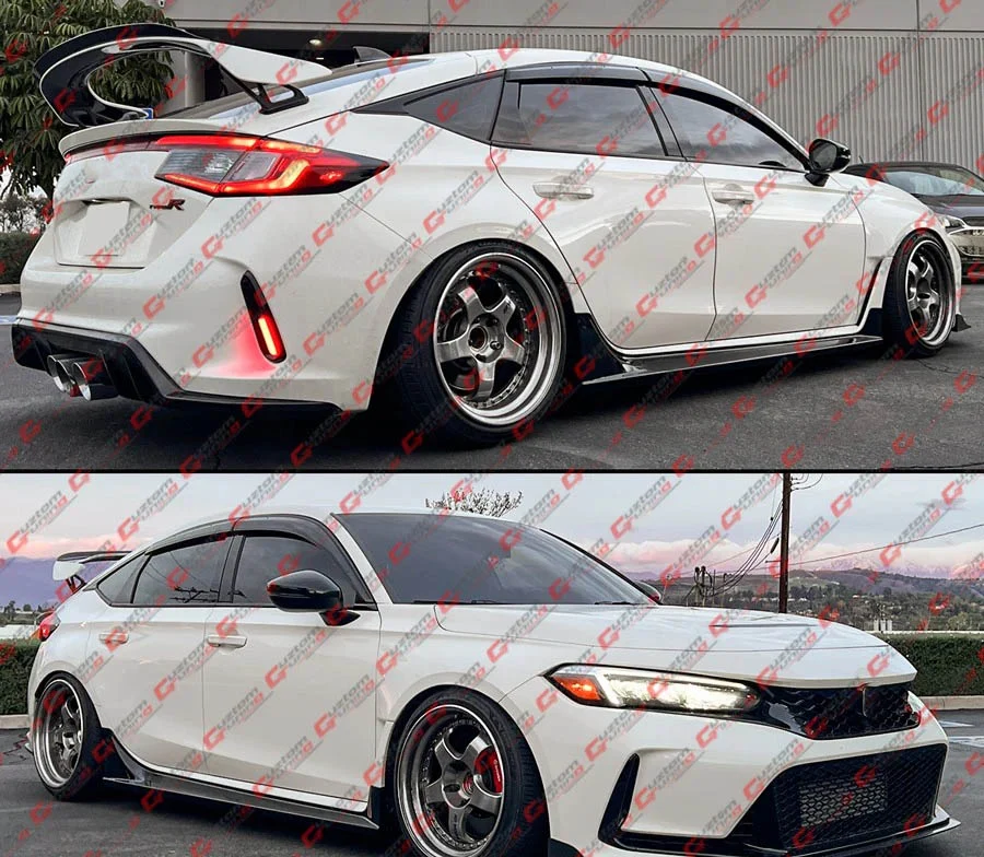 For 2023-2026 Honda Civic Type-R FL5 MU Style Gloss Black Side Skirt Extension - Image 9