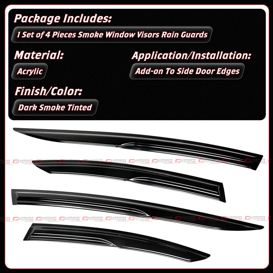 For 2023-2026 Toyota Prius XW60 M Style Window Visor Rain Guard Deflector - Image 4