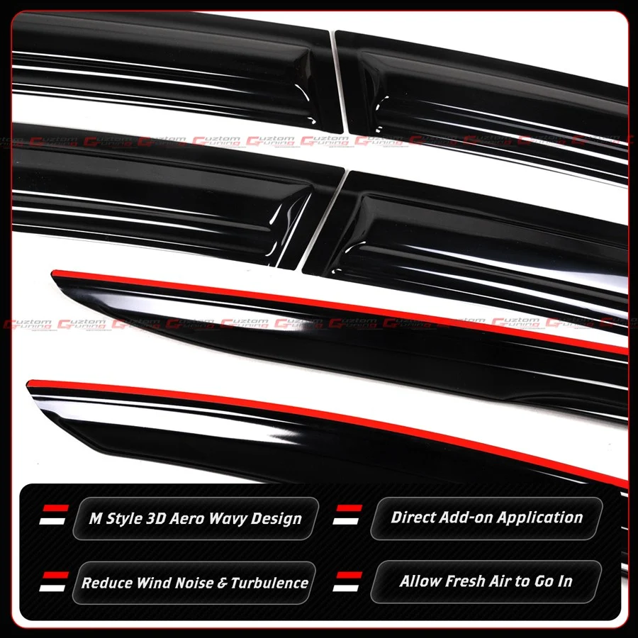 For 2023-2026 Toyota Prius XW60 M Style Window Visor Rain Guard Deflector - Image 5