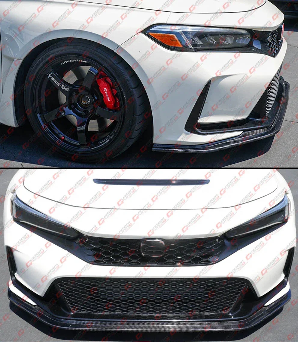 For 2023-2026 Honda Civic Type-R FL5 CTM V2 Carbon Fiber Front Bumper Lip Splitter - Image 2