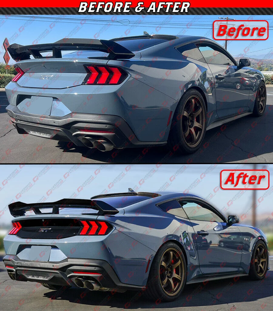 For 2024-2025 Ford Mustang GT DH S650 Gloss Black Rear Trunk Decklid Panel Cover Trim - Image 5