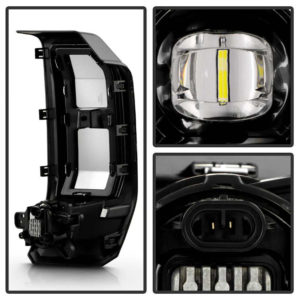For 2024-2025 GMC Sierra 2500HD 3500HD LED Bumper Fog Lights Lamps w/ Switch Set - Image 4