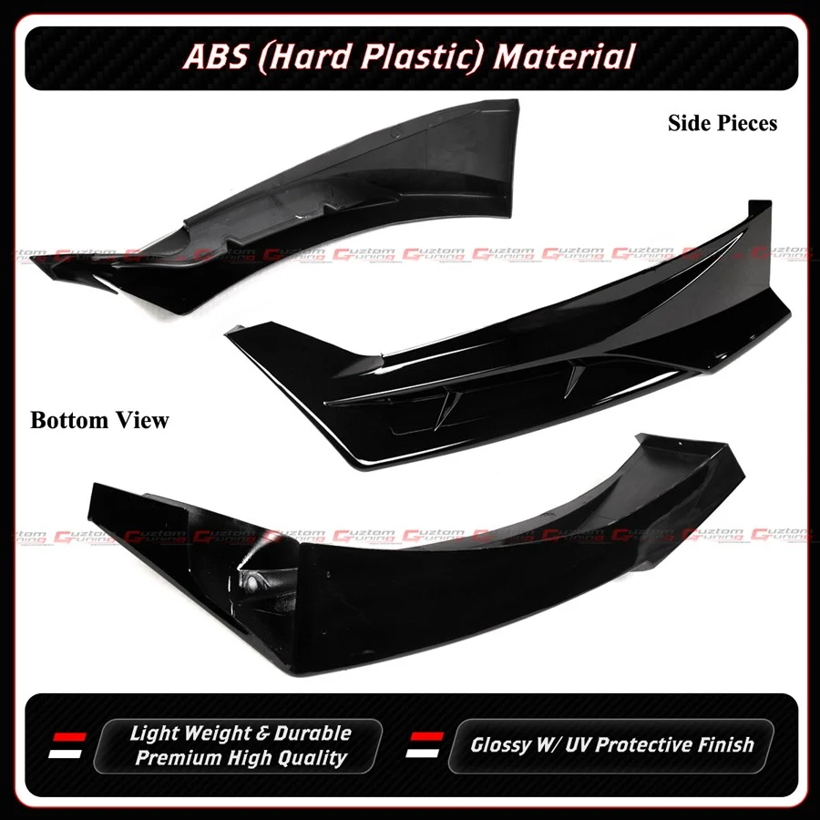 For 2024-2025 Tesla Model 3 Highland MC Design Gloss Black Front Bumper Lip Splitter - Image 6